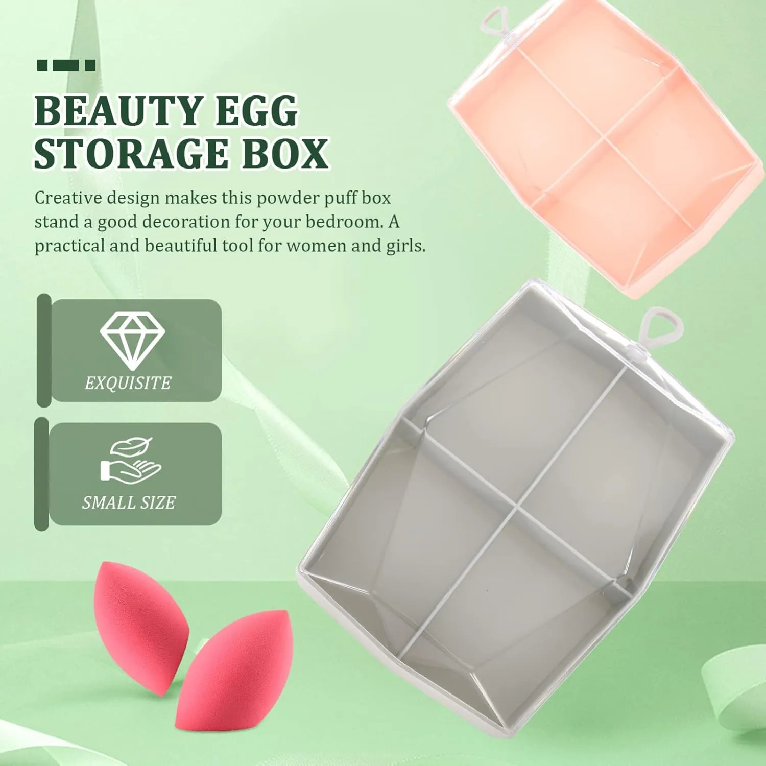 NOLITOY Sets Makeup Beauty Sponge Holder Powder Puff Set Storage Box Travel Container Moisture Lid Pcs