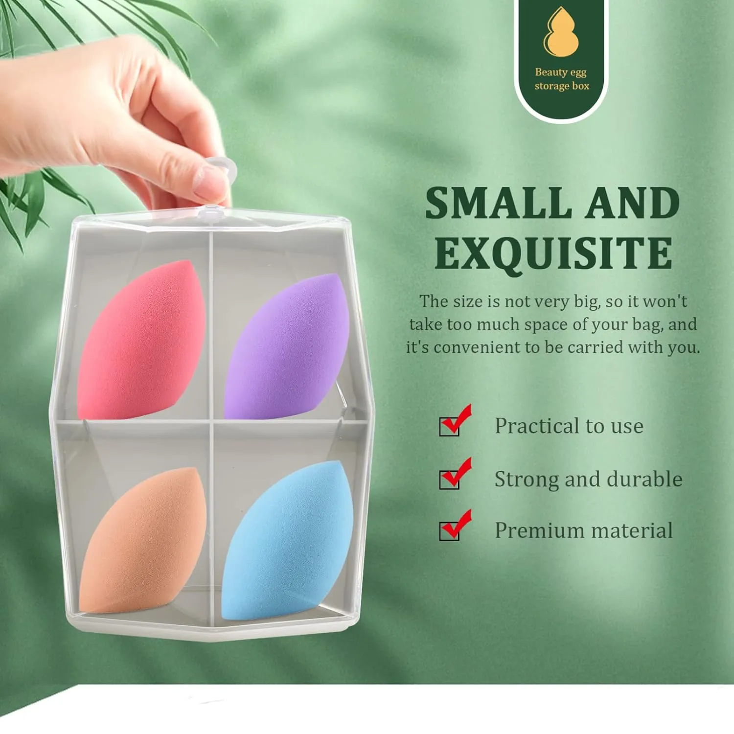 NOLITOY Sets Makeup Beauty Sponge Holder Powder Puff Set Storage Box Travel Container Moisture Lid Pcs