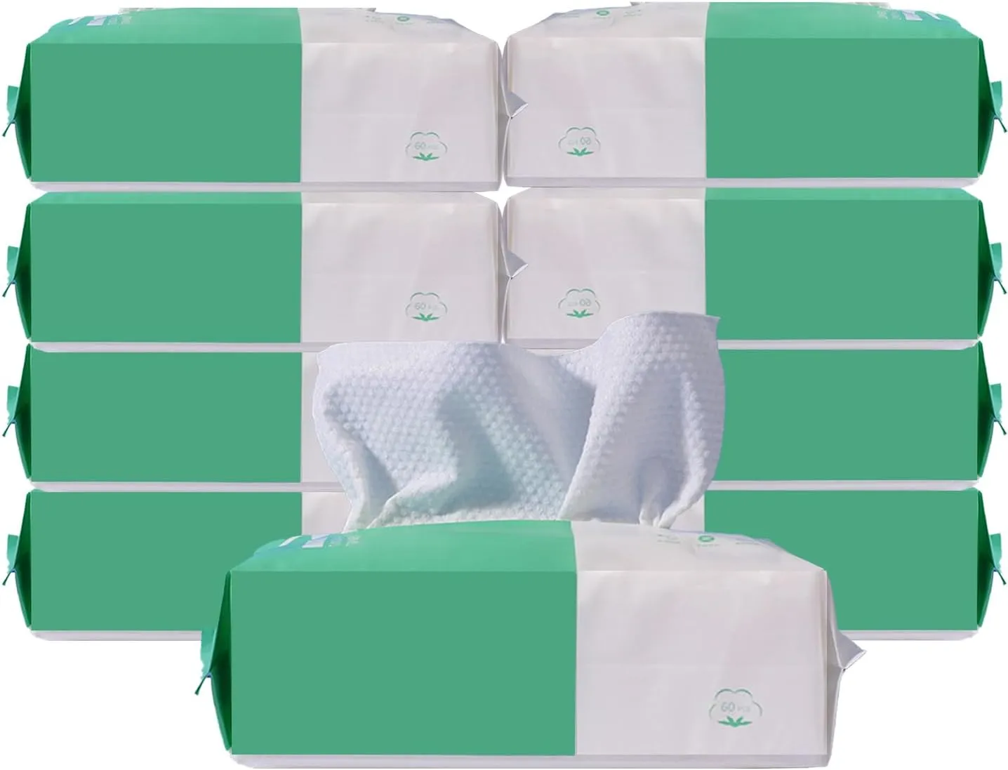 Pack 3 Soft Facial Cotton Tissue Dry Wipes 80 Count,Disposable Face Towels Non-Woven Cotton Wipes For Deep Cleansing, Skincare, and Makeup Removal (pack 6)
