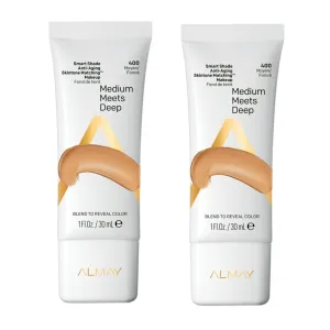 Pack of 2 Almay Smart Shade Anti-Aging Skintone Matching Makeup, Medium Meets Deep 400
