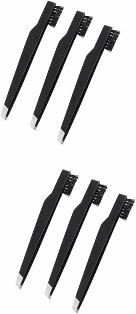 PartyKindom 2sets Mini Eyebrow Tool Set Brow Kit for Women Includes Tweezers Brush Facial Hair Remover for Travel and Daily Use 3pcs*2
