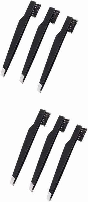 PartyKindom 2sets Mini Eyebrow Tool Set Brow Kit for Women Includes Tweezers Brush Facial Hair Remover for Travel and Daily Use 3pcs*2