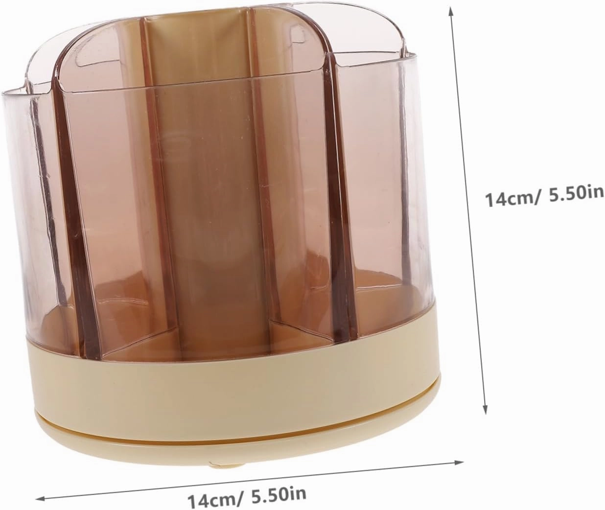 PartyKindom Vanity Makeup Brush Holder Organizer Makeup Brush Storage Box 6 Sections for Cosmetics
