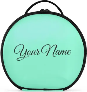 Personalized Makeup Organizer Bag Aquamarine Blue Green Solid Travel Round Cosmetic Bag Portable Storage Case for Women