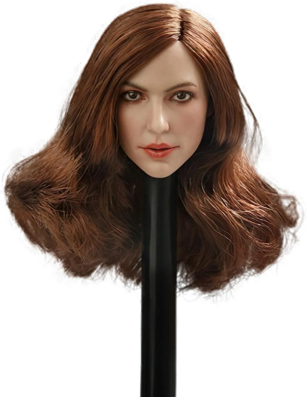 Phicen 1/6 Scale Female Head Sculpt with Curls for 12" Female Body Hot Toys (Dark Brown Curly Hair)