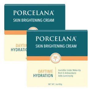 Porcelana Daytime Hydration Skin Lightening Cream For Face & Body [New Formula] - Fades Dark Spots & Evens Skin Tone - Moisturizer for Age Spots, Sun Spots, Acne Scars, Melasma & Discoloration(2 Pack)