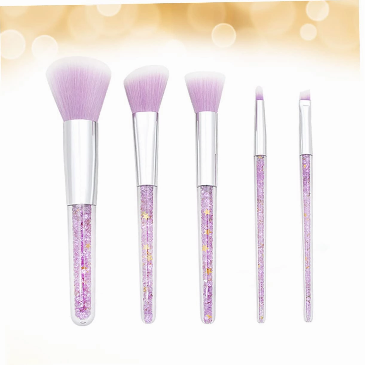 Practical 5-piece Makeup Brush Set Cosmetics Brush Kit Powder Brush Suits for Foundation Eyebrow