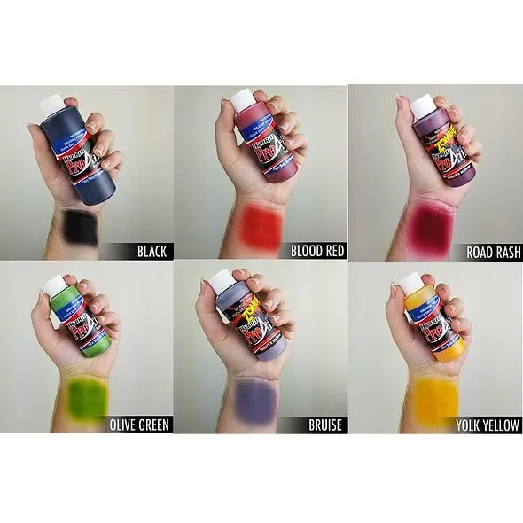 ProAiir Face and Body Painting Makeup - 6 Bruising Colors - 1 oz (30ml)