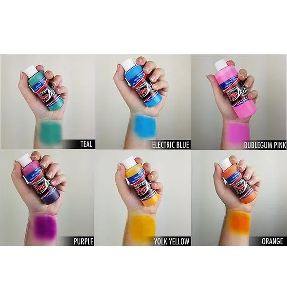 ProAiir Face and Body Painting Makeup - 6 Tropical Colors - 1 oz (30ml)