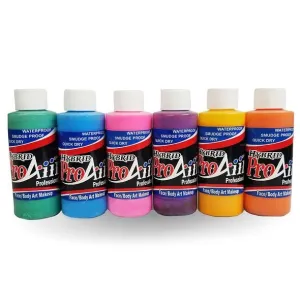 ProAiir Face and Body Painting Makeup - 6 Tropical Colors - 1 oz (30ml)