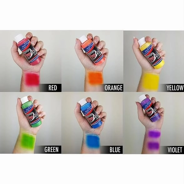 ProAiir Face and Body Painting Makeup - 6 Vibrant Colors - 2.1 oz (60ml)