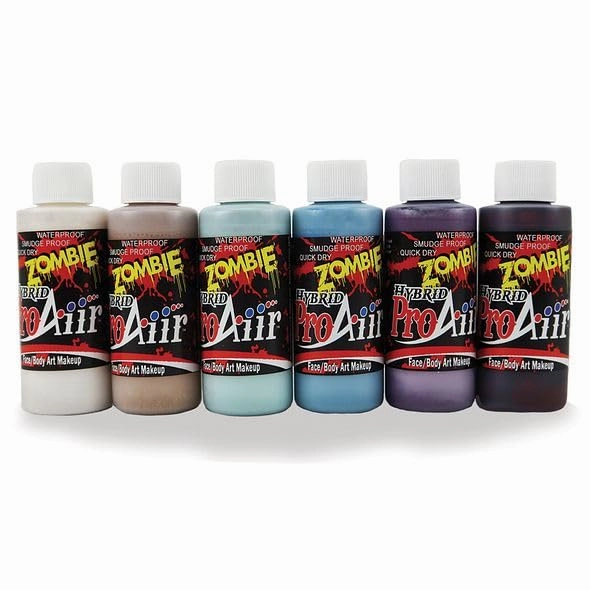 ProAiir Face and Body Painting Makeup - 6 Zombie Colors - 2.1 oz (60ml)