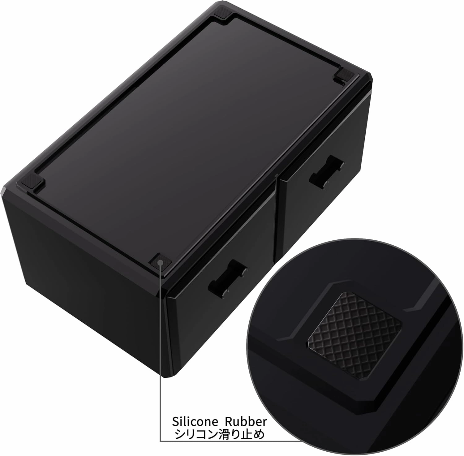 READAEER Makeup Organizer 3 Pieces Cosmetic Storage Case with 6 Drawers (Black)
