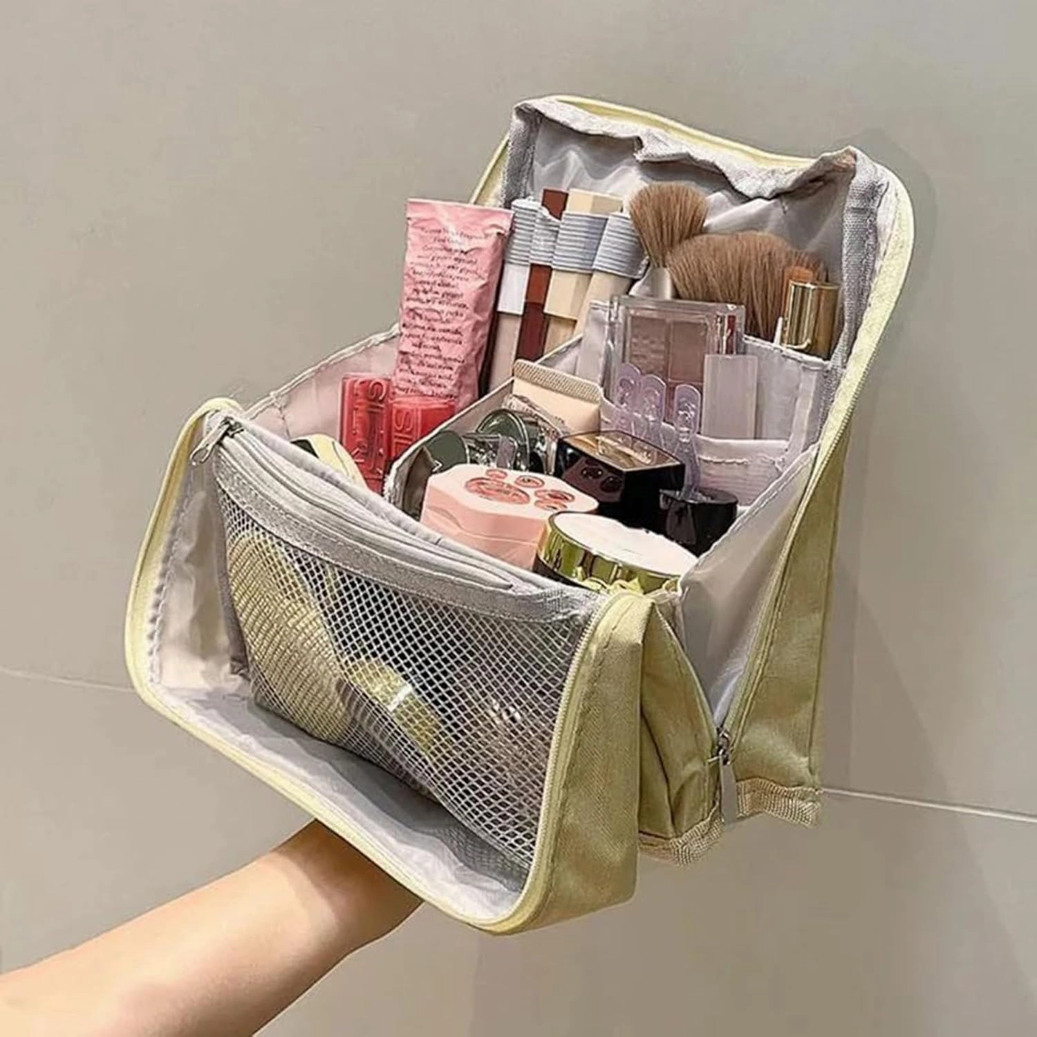 Relevanton Standing Makeup Bag,Stand Up Makeup Bag,Vertical Makeup Organizer Bag,Doresty Standing Make Up Bag Portable, Large Capacity (#5)