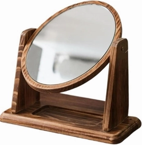 Retro Mirror Makeup Mirror Dormitory Bedroom Desktop High-Definition Desktop Makeup Mirror Rotatable