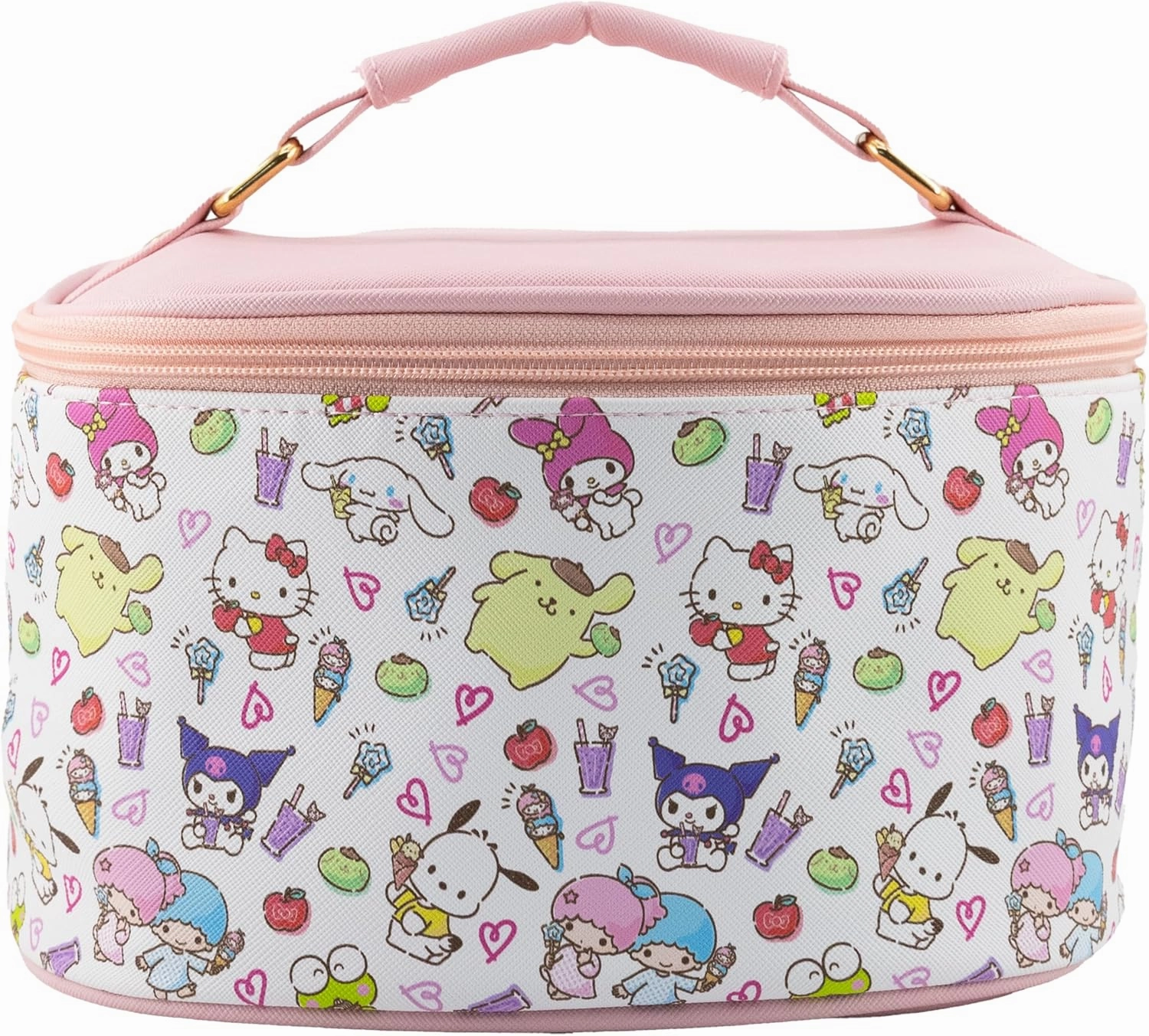 Sanrio Hello Kitty Makeup Bag – Makeup Organizer, Travel Toiletry Bag for Women & Girls | Cute Cosmetic Bag, Train Case for Kids, Travel Bag, Toiletry Bag for Women, Make up Storage | Ages 3 