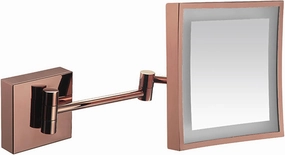 Screen Touch Dimming Makeup Mirror with Lights and 3X Magnification Square LED Wall Mounted Bathroom Vanity Mirror Rotable Extendable Shaving Mirror Gold Hardwired (Color : Black Size : Hardwir ( Colo