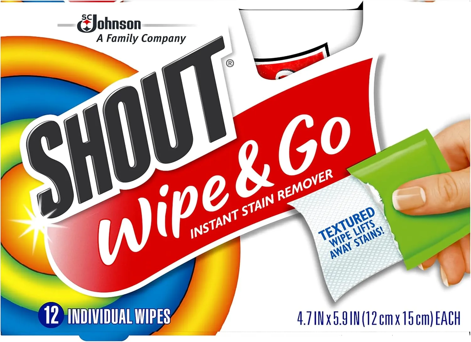 Shout Wipes - Portable Stain Treater Towelettes - (6- Pack,72 Wipes Count)