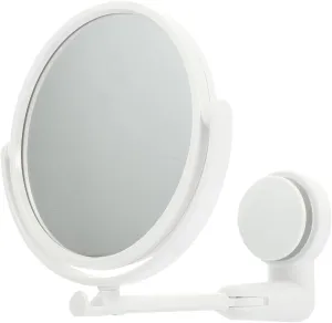 Shower Mirror with Suction Cup Swivel Mirror Double Side Wall Mounted Makeup Mirror Shaving Mirror Vanity Mirror for Bathroom Home Bedroom, 15x15x18.9cm, White
