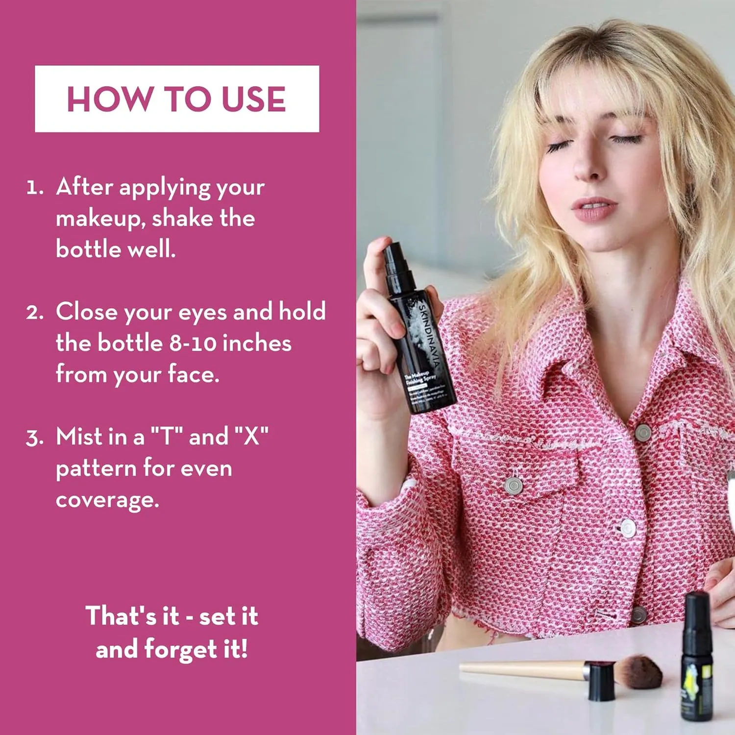 Skindinavia The Makeup Finishing Spray, Bridal Makeup Setting Spray, All-Day Wear, Long-Lasting Up to 16  Hours, Heat-Resistant & Waterproof, Wedding Day, Bridal Shower Gift, 4.0 Oz