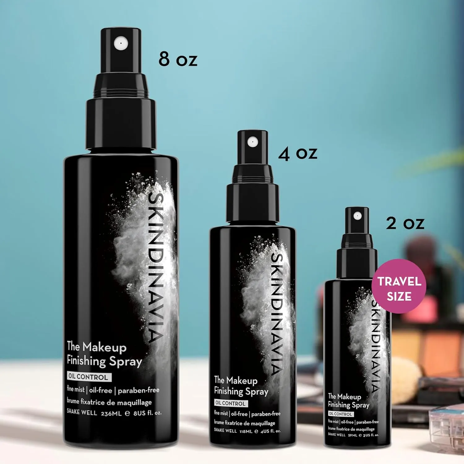 Skindinavia The Makeup Finishing Spray, Oil Control Makeup Setting Spray, All-Day Wear, Long-Lasting Up to 16  Hours, Heat-Resistant & Waterproof, Fine Mist, 4.0 Oz