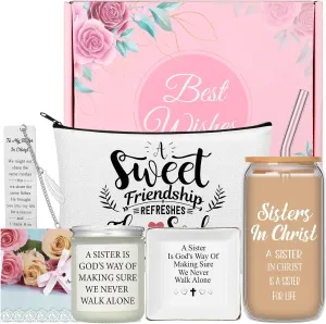 Skylety 7 Pcs Christian Secret Sister Gifts for Women, Religious Sister in Christ Gifts for Sisters Friend Mom Birthday Party Favors
