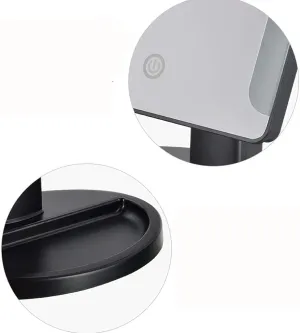 Small Mirror Makeup Mirror,LED Desktop Make-up Mirror Adjustable Brightness Princess Mirror Vanity Mirror Makeup Mirror (Color : White)