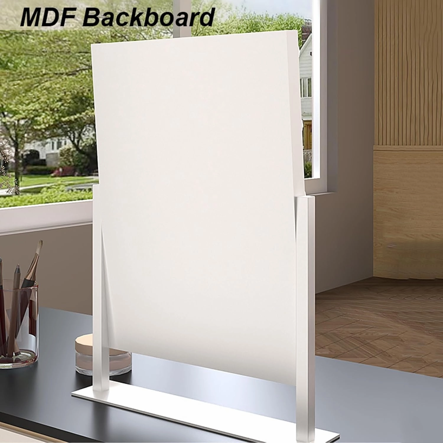 Smart Makeup Vanity Mirror with Dimmable LED Bulbs, Light Up Mirror for Dressing Table Bathroom Desk, 360° Rotation Hollywood Mirror(Black,25x30cmcm/9.8x11.8in)