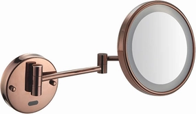 Smart Sensor Makeup Mirror with Lights and 10X Magnification LED Wall Mounted Vanity Mirror Rotable Extendable Shaving Mirror Black Plug in (Color : Gold, S ( Color : Rose Gold , Size : Hardwired )