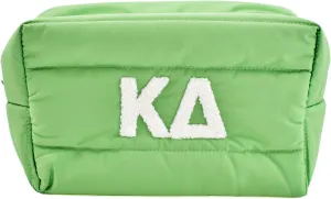 Sorority Shop Kappa Delta Makeup Bag - Puffer Style with Sorority Letters, Travel Cosmetic Bag with Zipper Closure, Perfect Kappa Delta Sorority Gifts for Women