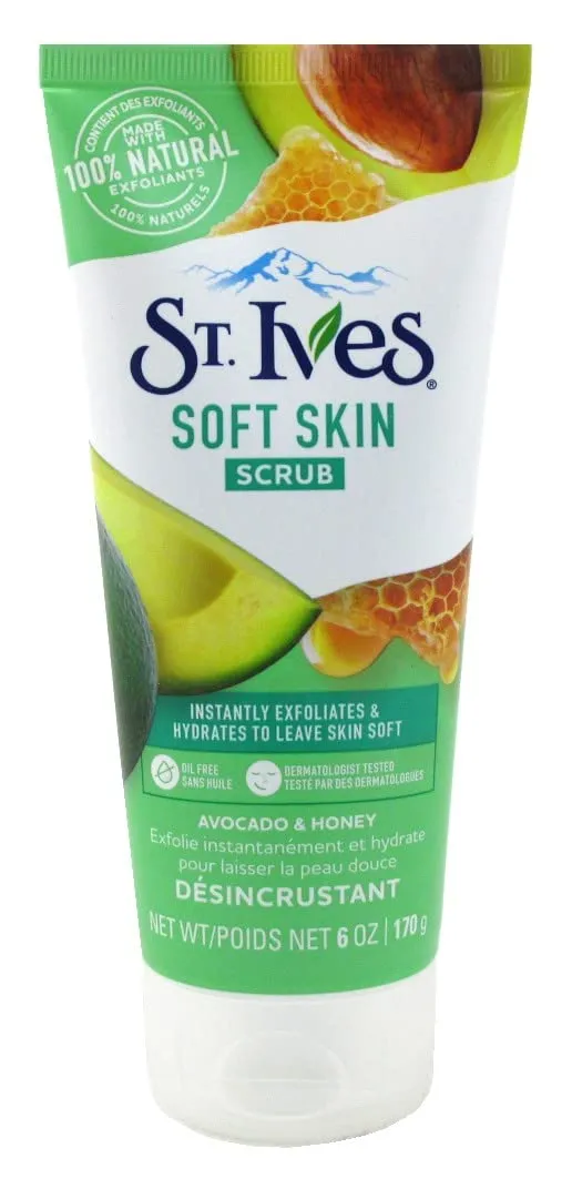 St Ives Scrub Avocado & Honey Soft Skin 6 Ounce (Pack of 6)