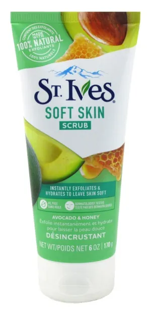 St Ives Scrub Avocado & Honey Soft Skin 6 Ounce (Pack of 6)