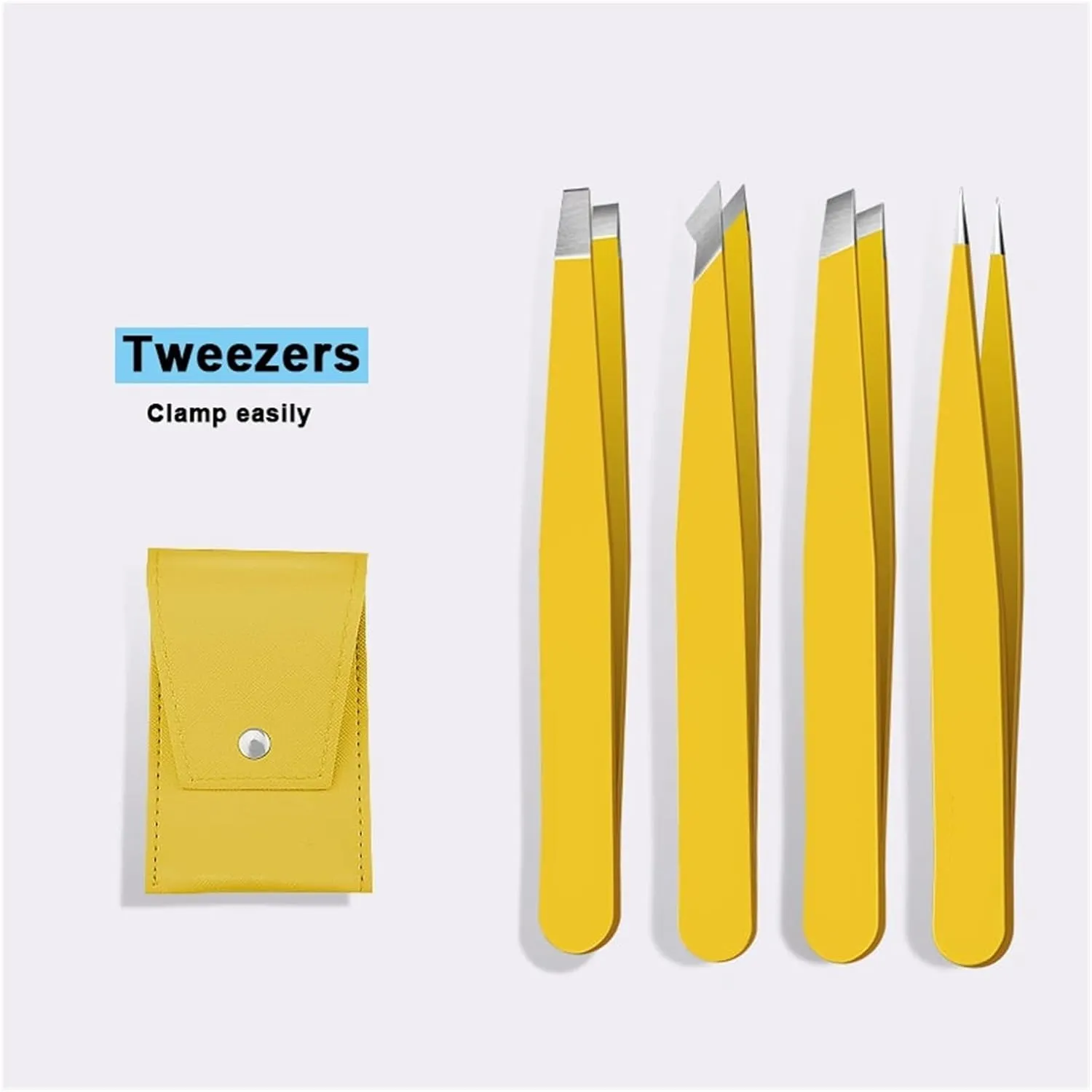 Stainless Steel Slanted Brow Clips Removal Makeup Tools(Blue 4 in 1)
