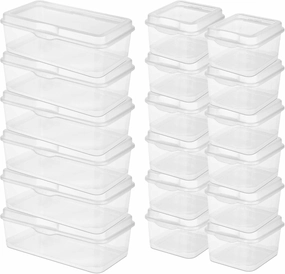 Sterilite Large FlipTop Latching Storage Box, 6 Pack, and Small FlipTop Latching Storage Box, 12 Pack for Office and Household Organization