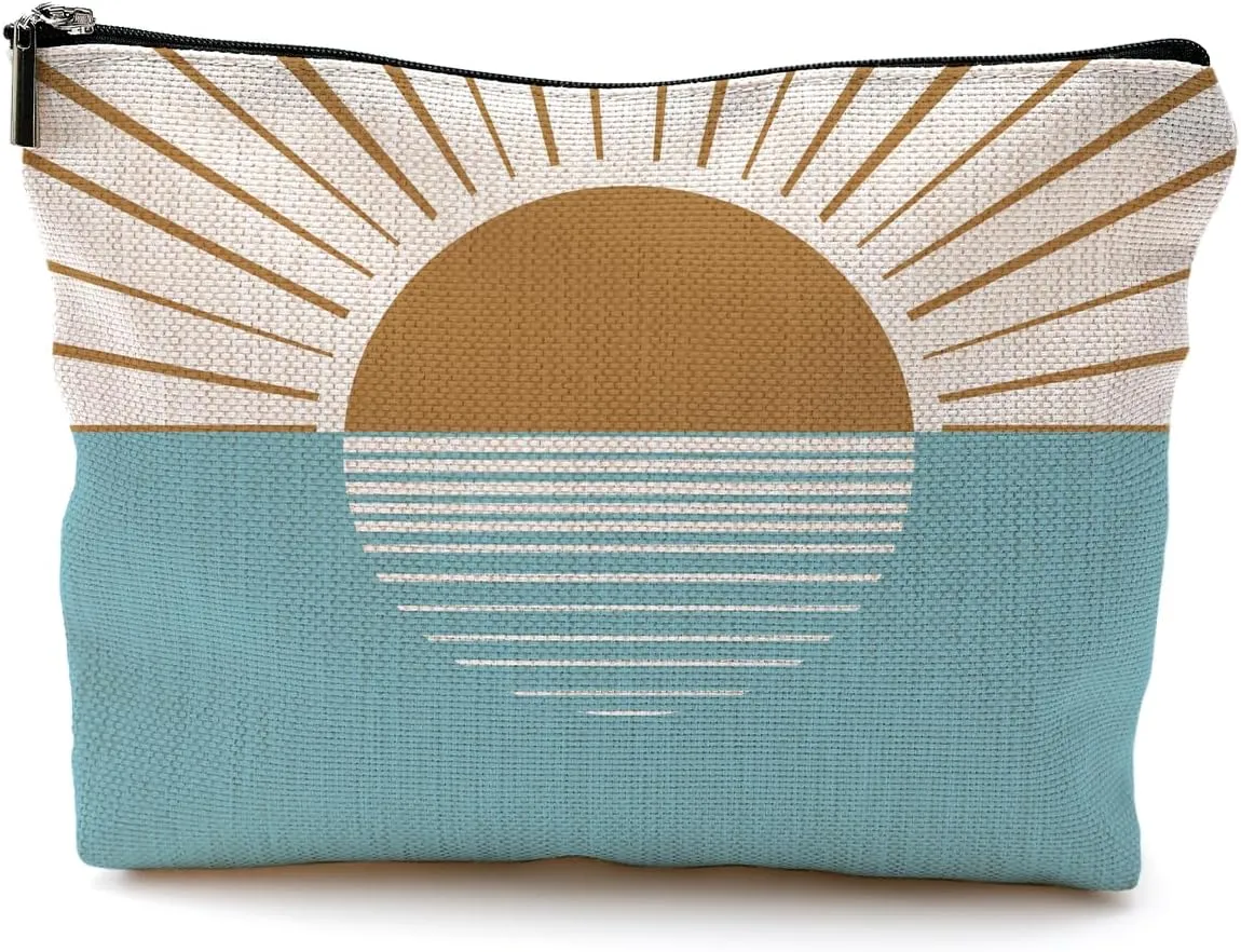 Summer Sunshine Makeup Bag - Beach Essentials, Cosmetic Bag for Women's Vacation Gifts