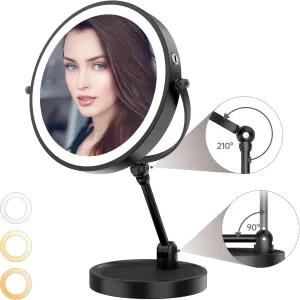 Tabletop Standing Makeup Mirror with Adjustable Height, 8Inch Mirror