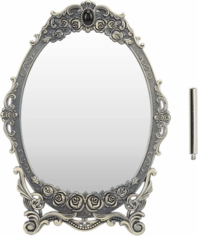 TOPINCN Retro Oval Desktop Makeup Mirror, Oval Cosmetic Mirror, Floral Embossed Vintage Mirror Decoration, Vintage Vanity Mirror with Stand for Dressers (Bronze Mirror)