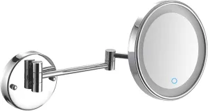 Touch Dimming Switch Makeup Mirror with Lights and Magnification Chrome LED Wall Mounted Vanity Mirror Rotable Extendable Shaving Mirror USB 5X (Color : USB, Size ( Color : Plug in , Size : 5X )