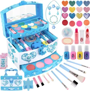Toys for Girls,Washable Real Kids-Makeup-Kit-for-Girl,Toddler-Toys for 3 4 5 6 7 8 9 10 11 12 Year Old Girls,Christmas Birthday Frozen Gifts for Girls,Makeup-for-Kids-Toys,Princess-Dresses-for-Girls