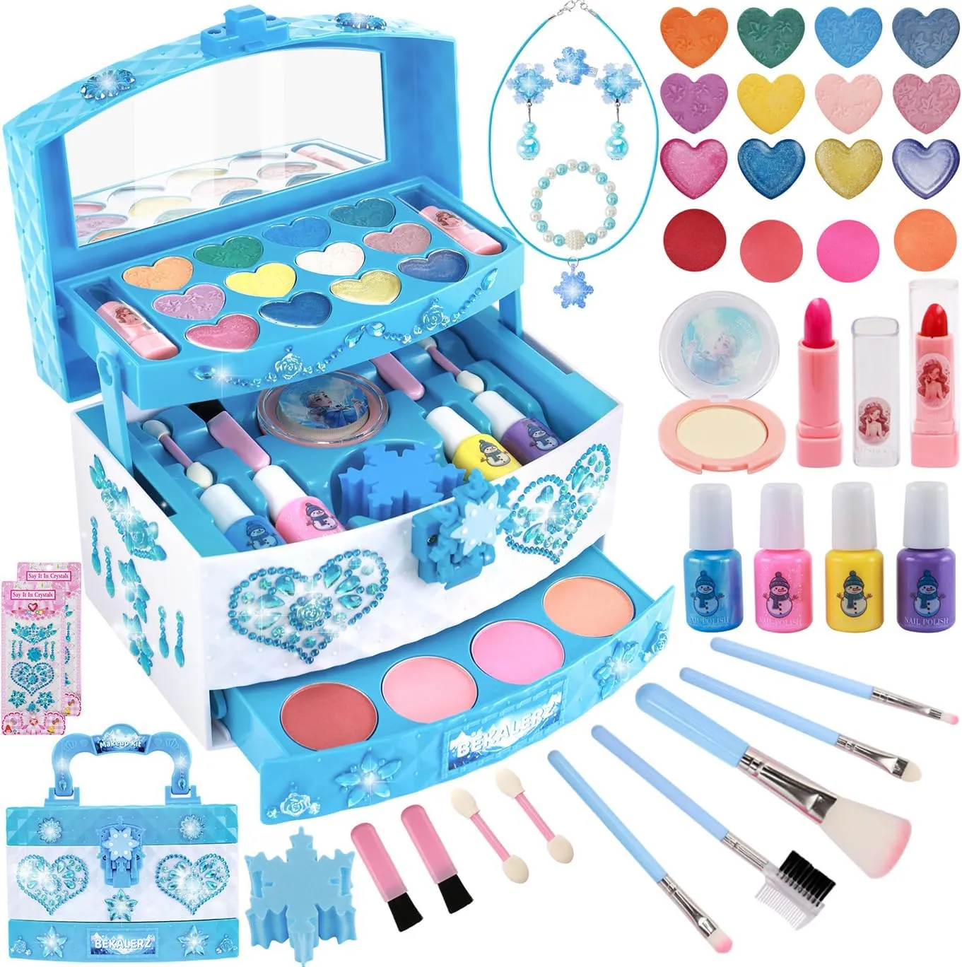 Toys for Girls,Washable Real Kids-Makeup-Kit-for-Girl,Toddler-Toys for 3 4 5 6 7 8 9 10 11 12 Year Old Girls,Christmas Birthday Frozen Gifts for Girls,Makeup-for-Kids-Toys,Princess-Dresses-for-Girls