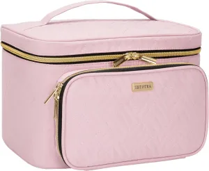 Travel Cosmetic Organizer Bag - Large Makeup Case with Jewelry Storage, Waterproof Toiletry Box for Cosmetics, Brushes, and Tools, Pink