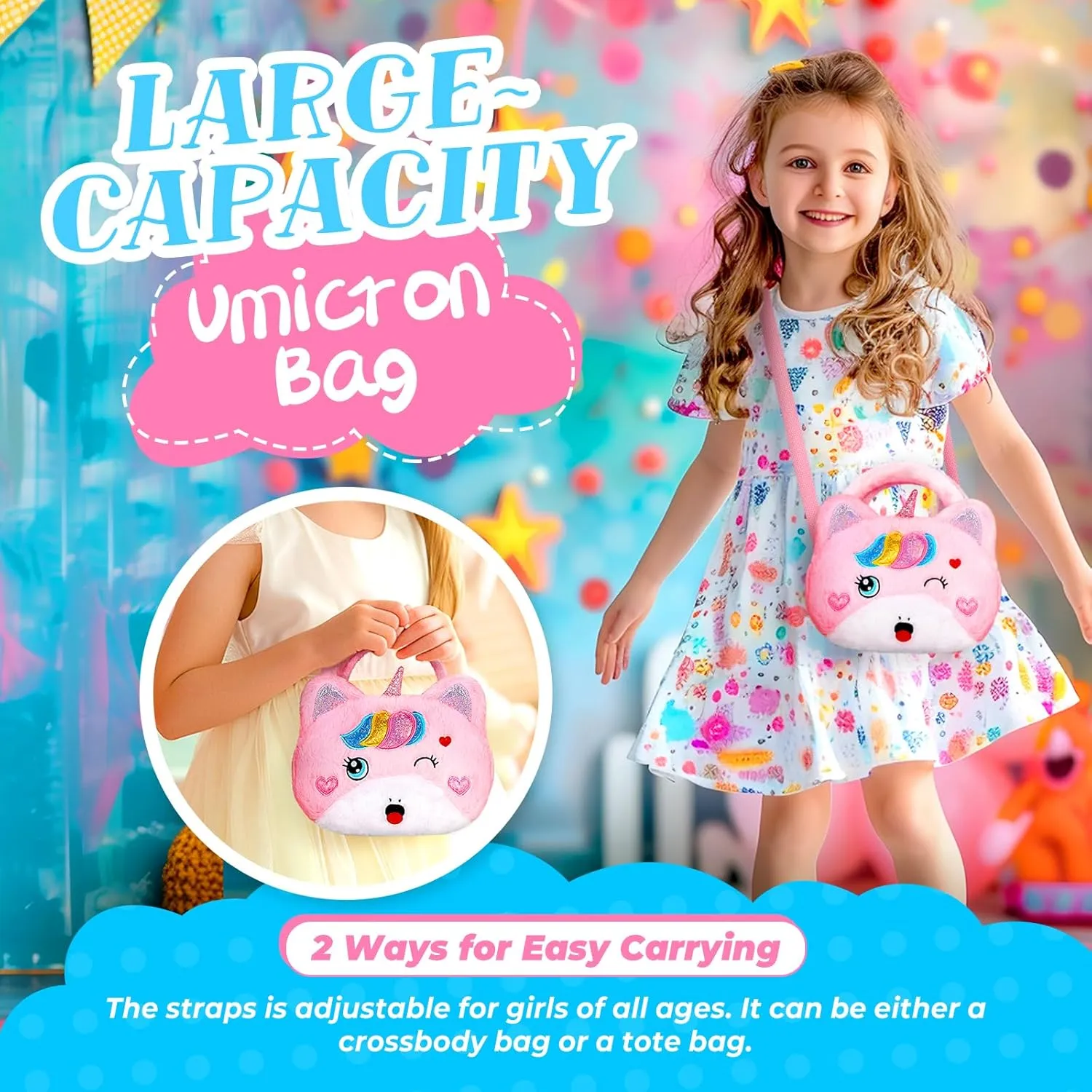 ULOVEME Kids Real Makeup Kit for Little Girls - Real, Non Toxic, Washable Make Up Toy - Umicorn Toys Gift for 3 4 5 6 7 8 9 10 12 Years Old Girls Birthday (Large Umicorn Bag)