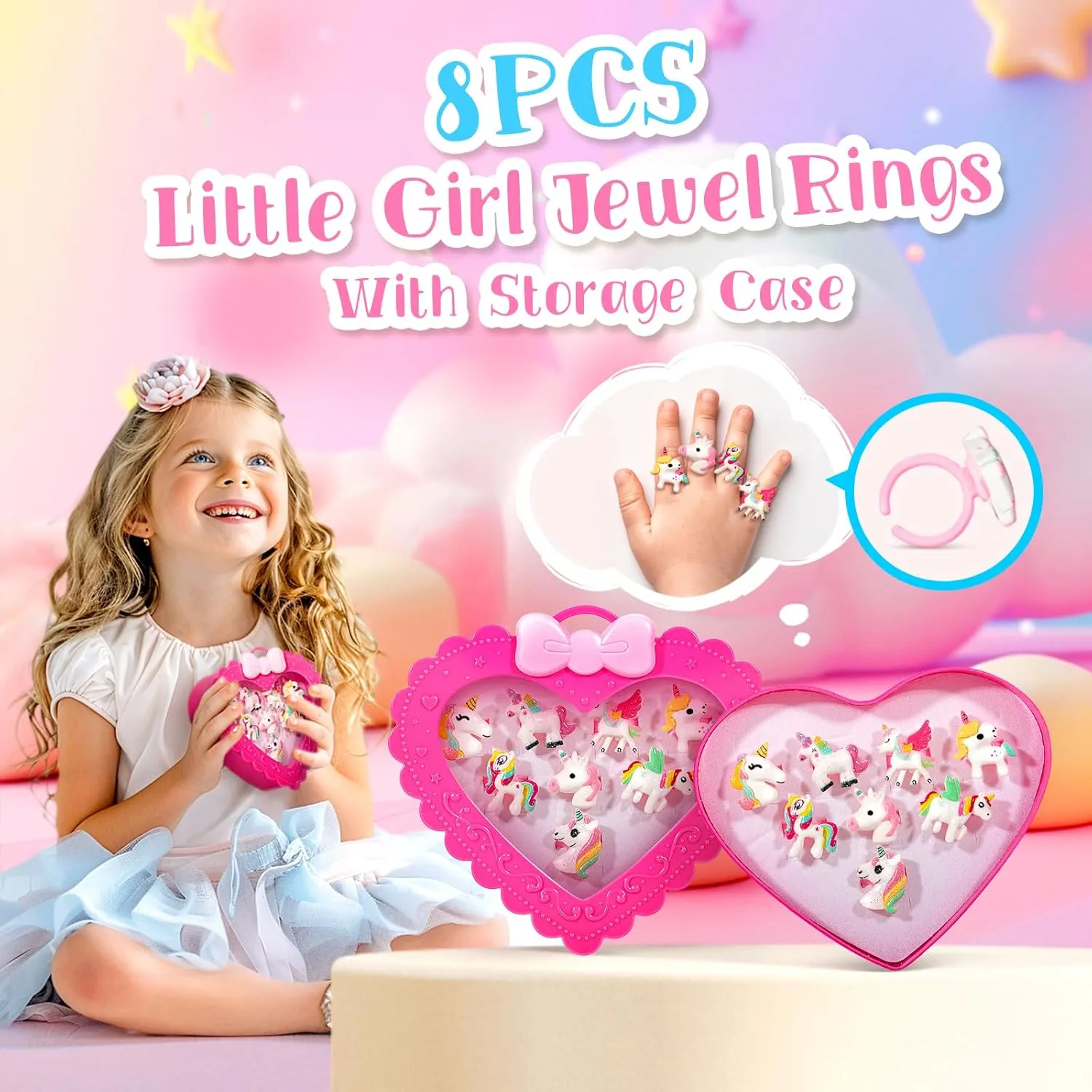 ULOVEME Kids Real Makeup Kit for Little Girls - Real, Non Toxic, Washable Make Up Toy - Umicorn Toys Gift for 3 4 5 6 7 8 9 10 12 Years Old Girls Birthday (Large Umicorn Bag)
