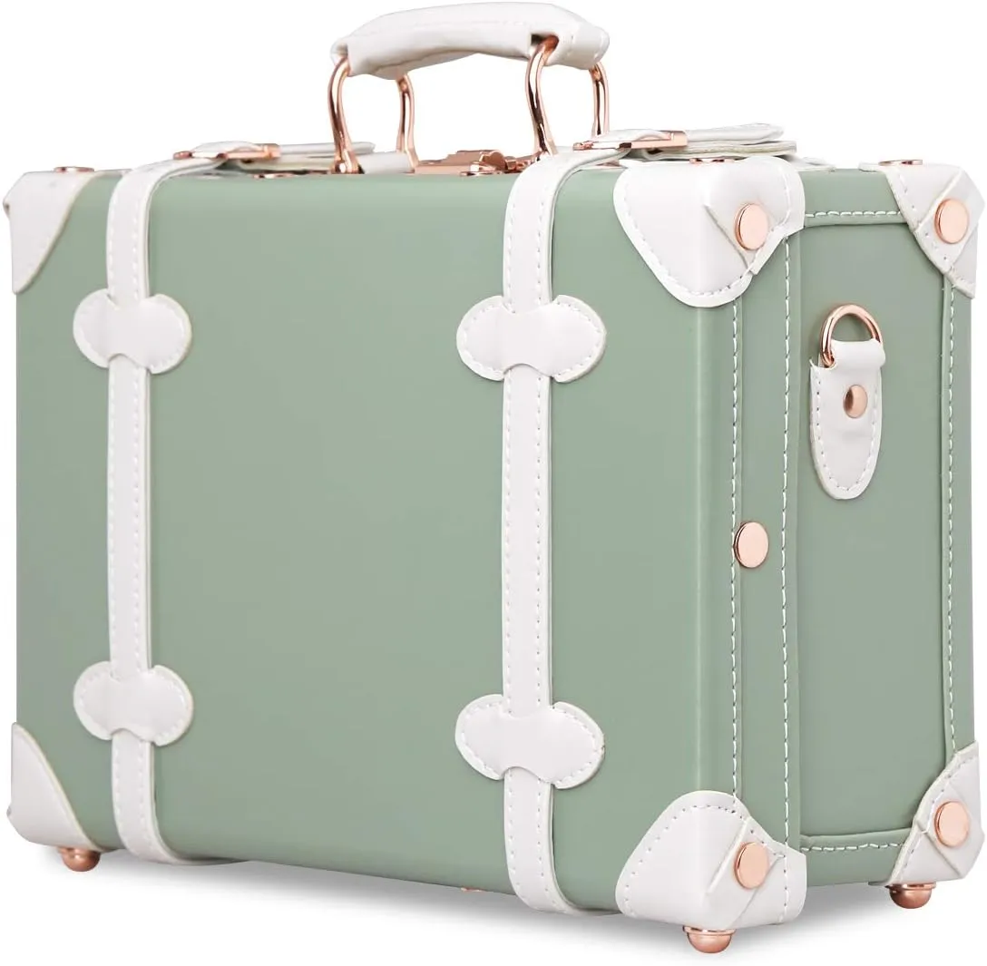 Unitravel 12inch Women Cute Suitcase Small Train Case with Straps