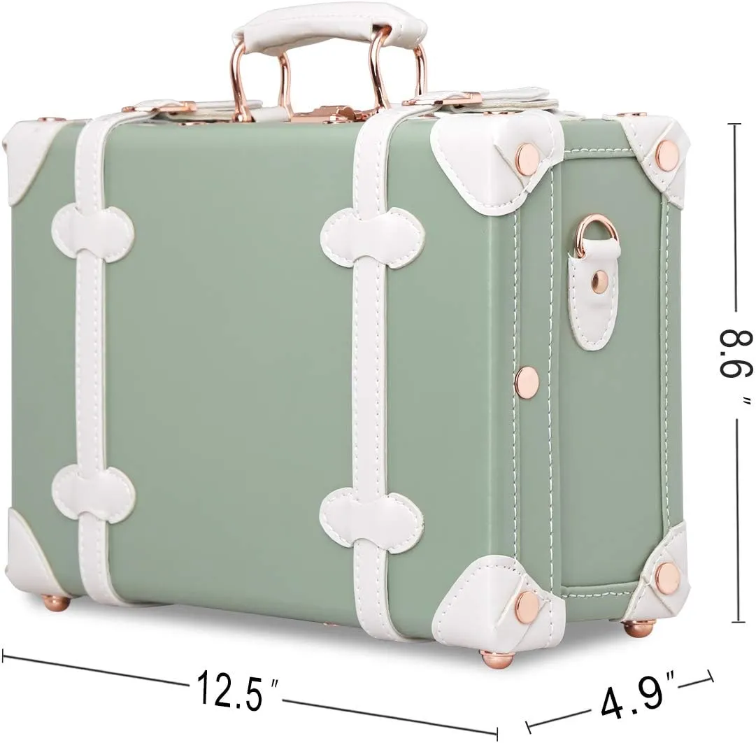 Unitravel 12inch Women Cute Suitcase Small Train Case with Straps