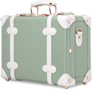 Unitravel 12inch Women Cute Suitcase Small Train Case with Straps