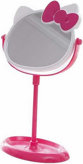 Vanity Mirror Dressing Mirror Cosmetic Mirror with Stand, Tabletop Makeup Mirror 364°Swivel Small Compact Cosmetic Mirror Toughened Glass Portable Mirror Beauty Mirror (Color : Red)
