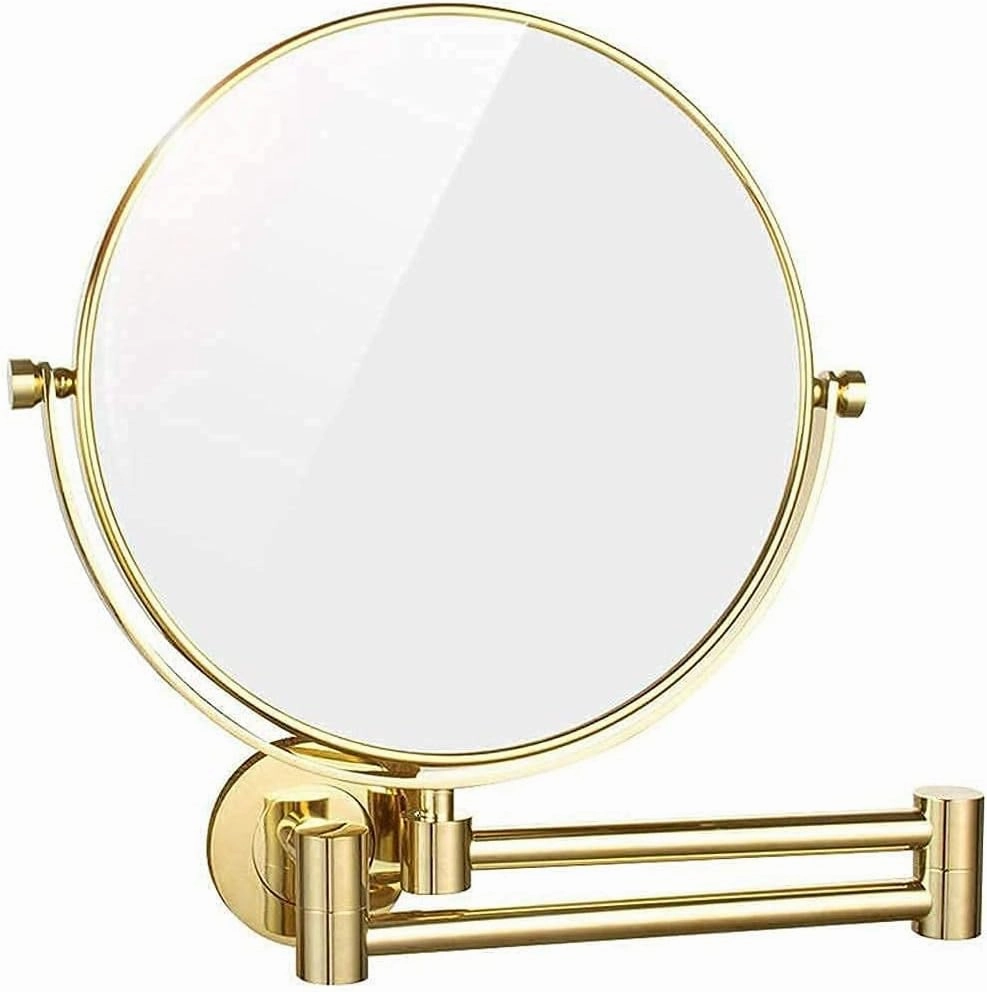 Vanity Mirror, Wall Mounted Makeup Mirror with 10X Magnification, 8 Inch Double Sided Vanity Magnifying Mirror, Cosmetic Mirror Shaving Mirror for Bathroom Gold