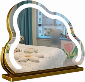 Vanity Table with Mirror and Lights Make Up Mirror Lights Tabletop and Wall Mounted Cosmetic Mirror for Bedroomfor Bedroom Dressing Table (Color : Gold)