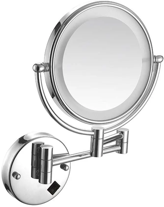 Wall Mounted 8 Inch Makeup Mirror 5X Magnification Vanity Mirror Concealed Install Vanity Mirror 360° (Color : #6)